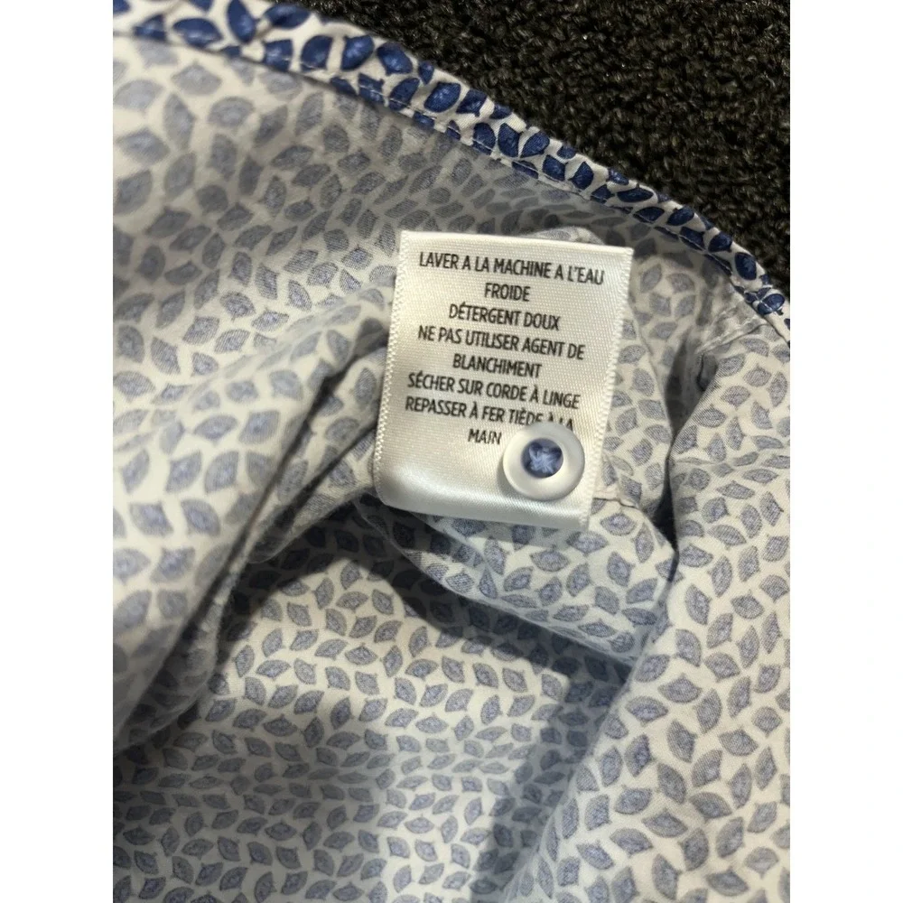 Robert Graham Mens XL Classic Fit Blue White Geometric Short Sleeve Button Shirt